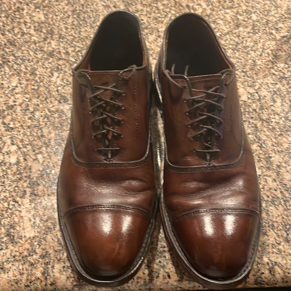 Allen Edmonds Park Avenue Cap Toe Oxford Brown Leather Mens US 9.5 D